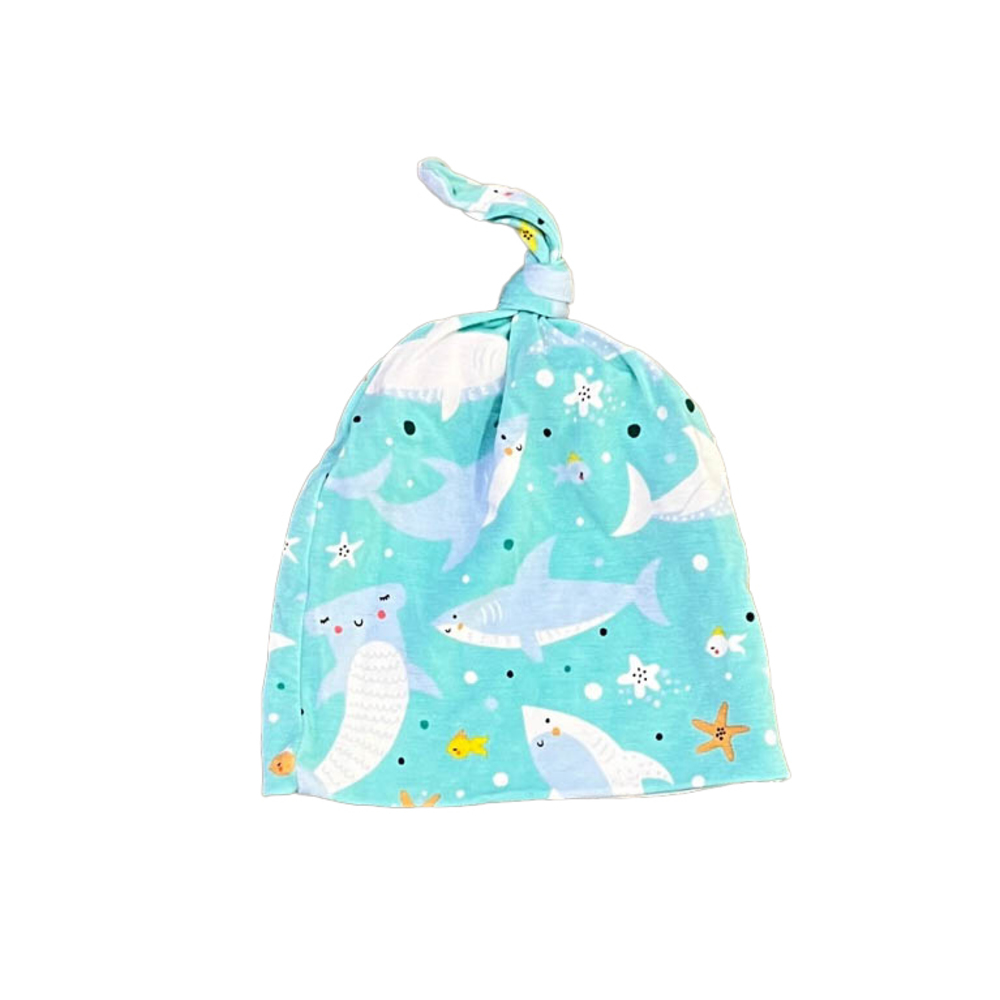 Littlesleepies Boys Blue Sharks Hat size: 0-6 Months